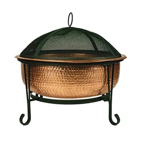 Brasero de luxe en cuivre, bol chauffant extérieur, centre de table de jardin en métal artisanal de qualité supérieure, ornement décoratif pour patio, pour usage exclusif - Product Image 1
