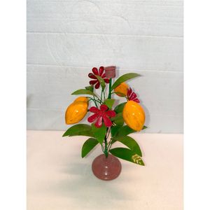 Metal Lemon <b>Tree</b> Taper Candle Holder Iron Floral Candelabra Decorative Fruits Flower Candlestick Stand <b>Tabletop</b> Home Decor Stand - Product Image 1