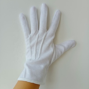 Guantes de Algodón Blanco con Puño a Presión para Guardia de Honor y Uniformes Formales de Esmoquin, para Bandas de Marcha, Colores Personalizables, Unisex, Servicio OEM/ODM - Product Image 1
