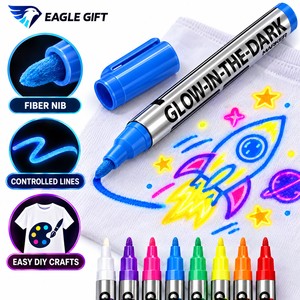 Marqueurs de peinture acrylique phosphorescents en gros, stylos néon fluorescents pour peinture sur verre, tissu, bois, kit d'artisanat DIY permanent - Product Image 3