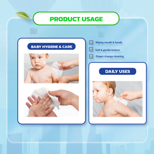 Krclean 400 Lingettes Nettoyantes en Tissu Non Tissé 15x15cm Écologiques Style Uni pour les Soins Maman et Bébé - Product Image 5