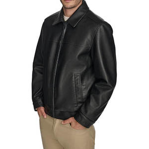 เสื้อแจ็คเก็ตหนังวัวผ้าแคนวาสทรงเข้ารูปสำหรับผู้ชาย สไตล์ลำลอง เหมาะสำหรับขี่มอเตอร์ไซค์ในฤดูหนาว - Product Image 3