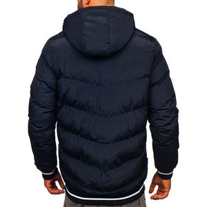 Doudoune d'hiver personnalisée avec logo pour hommes et femmes Manteaux à bulles rembourrés noirs - Product Image 2