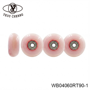 Heavy Duty 60x24mm PU Caster <b>Wheel</b> 90A Red Nylon Core for Business Luggage - Product Image 4
