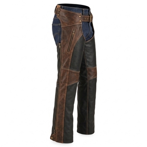 Pantalones de cuero completos de primera calidad, diseño de cuero de longitud completa, ajuste flexible, perfectos para práctica de equitación, trabajo en el rancho y equitación. - Product Image 6