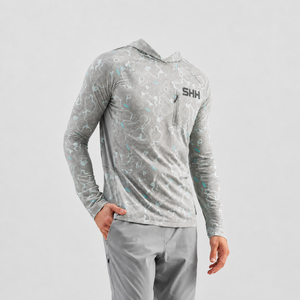Sudadera de Pesca para Hombre SHH con Protección Solar UPF50+, Manga Larga, Secado Rápido, Ligera, para Actividades al Aire Libre, con Estampado Topográfico - Product Image 4