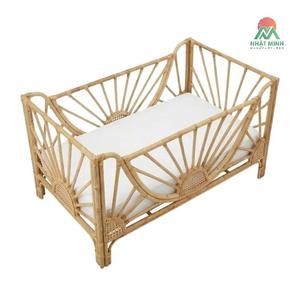 Cuna de Ratán Nhat Minh, Diseño Tropical, Color Natural, Cama para Bebé de 0 a 3 Años, Muebles Infantiles - Product Image 1