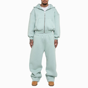Survêtements amples personnalisés pour streetwear, avec fermeture éclair, en tissu respirant, taille élastique, coupe ample - Product Image 2