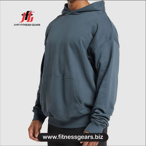 Men's Hooded Cotton Fleece Sweatshirt Solid Color Casual Pullover Autumn Wear Regular Fit - Product Image 3