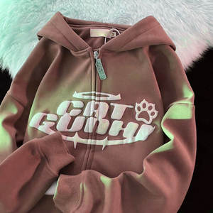 Sudadera con capucha de punto grueso para hombre, estilo urbano, holgada, con estampado puff, para invierno, mezcla de algodón, OEM - Product Image 6