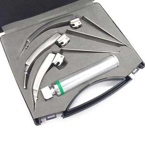 ชุดอุปกรณ์ตรวจกล่องเสียงสำหรับการดมยาสลบฉุกเฉิน Endochoice Medical Professional Vet LED Combo Set พร้อมใบมีด Macintosh 3 และ Miller 3 ใบ - Product Image 1