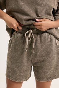 Conjunto de Camiseta y Pantalones Cortos de Jersey 100% Algodón con Lavado Ácido para Mujer, Corte Holgado, Moderno y Ligero, Traje Deportivo de Verano, Nueva Llegada 2025 - Product Image 6