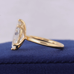 Anillo de compromiso de diamante talla marquesa para mujer, oro amarillo, estilo clásico, joyería de diamante cultivado en laboratorio - Product Image 3
