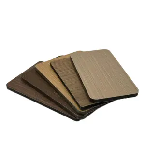 Factory Price Bamboo Charcoal Fiber Mirror Decorative Board Wood Veneer PVC Cladding Metal Texture Background Panel