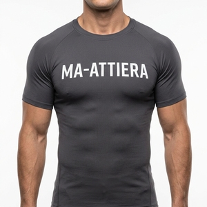 Camiseta de Compresión de Manga Larga para Hombre, Color Gris Carbón, Ecológica, Transpirable, de Secado Rápido, Spandex/Poliéster, para Entrenamiento y Fitness - Product Image 1