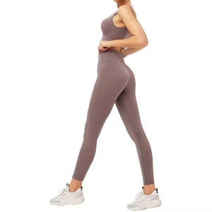 Women's High Waist Yoga Pants <b>Bra</b> Set Winter Warm Fitness Leggings Small Large Sizes Sport Style Print Design Seamless Spandex - Product Image 2