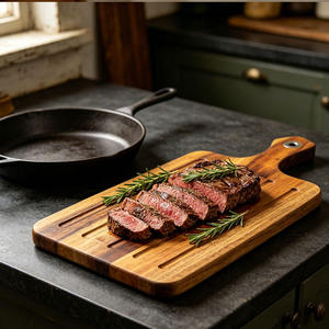 Las tablas de cortar de madera más populares y novedosas del año 2026 son superficies versátiles que son aptas para cuchillos y se utilizan para preparar y servir alimentos. - Product Image 4