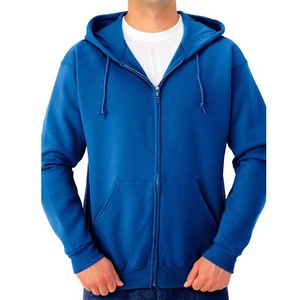 Sweat-shirt à capuche bleu uni pour homme, coupe classique, en coton French Terry, pull décontracté avec poche avant, idéal pour l'automne - Product Image 4
