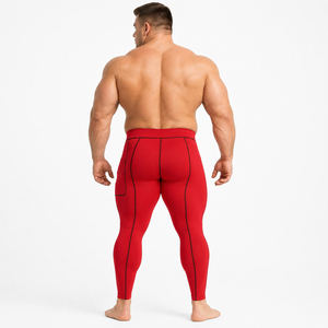 <b>Men</b> Plus Size <b>Compression</b> Leggings High Waist Yoga Pant Elastic Waist Polyester Gym <b>Tights</b> Eco-Friendly Sports Training Legging - Product Image 2