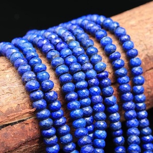 Perles en pierre précieuse naturelle Lapis Lazuli bleu AAA, facettées, forme rondelle, 7-13 mm, 13 pouces, pour la création de bijoux (vente en gros) - Product Image 3