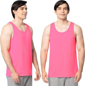 เสื้อกล้ามแขนกุดสีชมพูสำหรับผู้ชาย คอกลม สีพื้น เสื้อถักลำลอง - Product Image 1