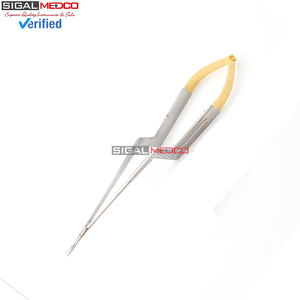 Instruments chirurgicaux cardiaques de qualité supérieure en acier inoxydable, micro-ciseaux Yasargil à baïonnette, 195 mm, droits et courbés, manuels, CE - Product Image 4