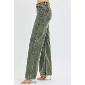 Jeans de Talle Alto y Pierna Ancha de Pana para Mujer, Talla Grande, Marca RISEN - Product Image 4