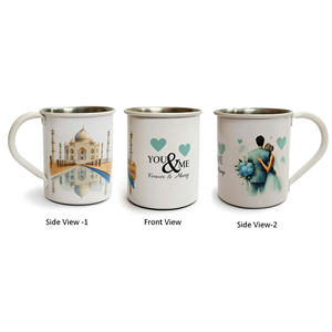 Mug en acier inoxydable de qualité alimentaire avec impression Taj Mahal, artisanat KSN, Inde - Product Image 1