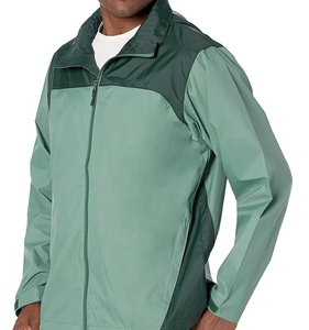 Chaqueta Acolchada con Capucha para Hombre, Diseño Color Block, Verde, Poliéster, Impermeable, Cierre de Cremallera, Estilo Casual para Otoño - Product Image 3