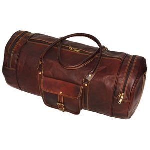 Sac de voyage en cuir véritable, imperméable, respirant, grande capacité, pour le week-end, la gym, les voyages - Product Image 5