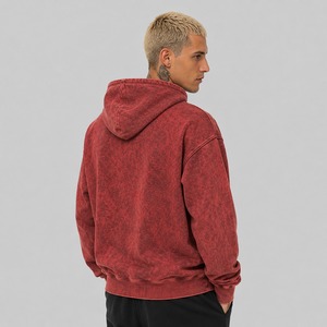 <b>Men's</b> Acid Wash Hoodies Regular Fit 100% Cotton Fleece Eco-Friendly Breathable Winter Use Customizable Streetwear Vintage Hoodie - Product Image 4