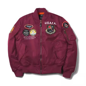 OEM Customized <b>Men's</b> <b>Jacket</b> Winter Warm Padded Thick <b>Men's</b> Aviator Pilot Coat Retro MA-1 Bomber Flight <b>Jacket</b> With Copper Zipper - Product Image 2