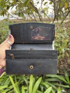 Cartera de mano de piel de vaca con patrón occidental, monedero de piel con pelo, color negro, gran oferta, regalo para mujer - Product Image 4