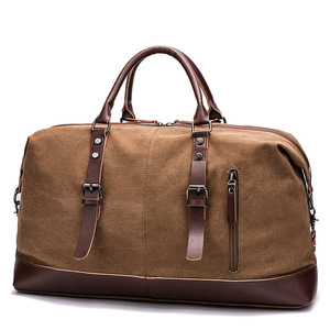 Bolsa de Viaje de Cuero Vintage, Bolsa de Fin de Semana de Gran Capacidad, Bolsa de Mano para Hombre, Equipaje de Mano para Viajes de Negocios y Gimnasio - Product Image 1