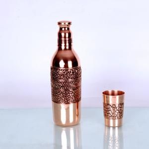 Bouteille d'eau en cuivre avec bouchon à vis, réutilisable, en métal, design minimaliste pour la randonnée, le camping, les adultes - Product Image 5