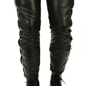 Pantalones de cuero hechos a medida para hombre con logotipo personalizado, diseño único, precio al por mayor, pantalones de cuero en venta - Product Image 3