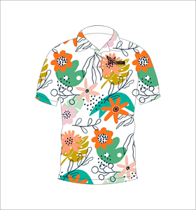 เสื้อโปโลพิมพ์ลายดอกไม้เขตร้อนแบบกำหนดเอง แขนสั้น สวมใส่สบาย เหมาะสำหรับกอล์ฟ เทนนิส ชุดทีมฤดูร้อน - Product Image 3