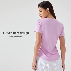 T-shirt classique vierge pour femme, col rond unisexe, 210 g/m², style streetwear, vêtement de sport, course en extérieur - Product Image 4