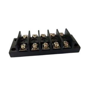 Premium 5 Way Terminal <b>Block</b> PCB <b>Mount</b> Clamp Connector 20A 110V Nylon Housing Electrical Wiring Component Black - Product Image 1