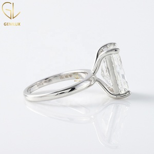 4 CT Radiant Cut Moissanite Engagement <b>Ring</b>, <b>Solitaire</b> Diamond <b>Ring</b> for Women Wedding <b>Ring</b>, 14k White Gold Promise <b>Ring</b> - Product Image 4