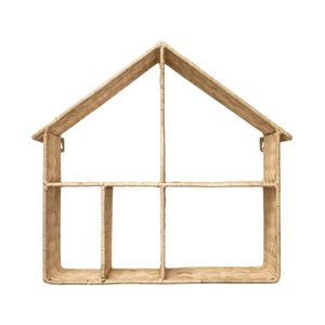 Stylish House Rattan Hanging Shelf Toddler Room Nursery <b>Decor</b> <b>Wall</b> Mounted Storage Organizer Handcrafted Display Cabinet - Product Image 2