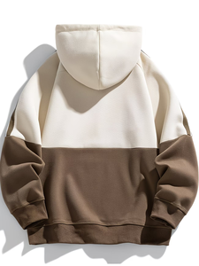 Sweat-shirt à capuche vintage pour homme, style hiver, patchwork coloré, vêtement de sport décontracté, veste simple pour couple - Product Image 2