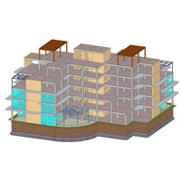 Desain ahli gaya Modern Model 3D kejelasan 3D simulasi struktural untuk Model skala arsitektur Apartemen Vila plastik