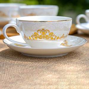 Dinara Fine Bone China Cup <b>Set</b> Vintage New (<b>Set</b> <b>6</b>)-Dishwasher Safe Tableware <b>Sets</b> <b>for</b> Tea Dinner ABS Boxed <b>for</b> Kitchen Use - Product Image 5