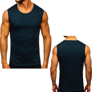Camiseta sin Mangas para Hombre, Cuello Redondo, Color Sólido, Tejido Transpirable, Informal, 100% Algodón, Secado Rápido, OEM - Product Image 4