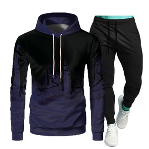 Ensemble de survêtement personnalisé pour homme avec sweat à capuche imprimé, pantalon de jogging, tenue de sport, course à pied, gym, streetwear, ensemble deux pièces OEM - Product Image 6