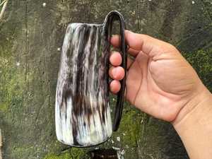 Handmade Modern Large Capacity Leak Proof Portable Horn <b>Beer</b> Mug Solid Pattern Travel Gift Drinkware for Adults - Product Image 5