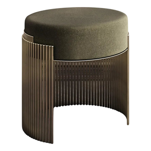 Modern Upholstered Fabric Seat <b>Stool</b> with Iron Frame Comfortable Accent <b>Ottoman</b> <b>Stool</b> for Living Room Bedroom Cafe and Hotel - Product Image 4