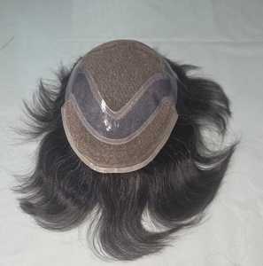 Prothèse capillaire pour hommes à la plus faible densité, patch de cheveux blancs pour hommes, boutique en ligne Alibaba, cheveux humains bruts taupe pour hommes, fabriqué au Bangladesh - Product Image 4