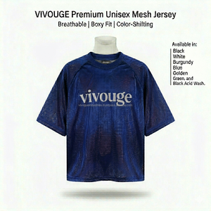 Maillot Oversize Personnalisé à Épaules Tombantes pour Hommes et Femmes, en Polyester Respirant avec Maille, Style Streetwear, Football, Basketball, Vente en Gros OEM Usine - Product Image 3